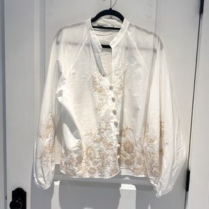 Zara embroidered blouse